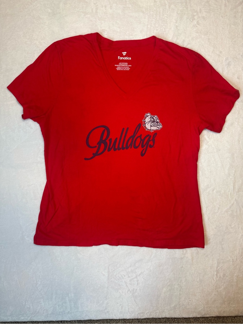 Fanatics Gonzaga Bulldogs Red V-Neck Women's Tee 2X